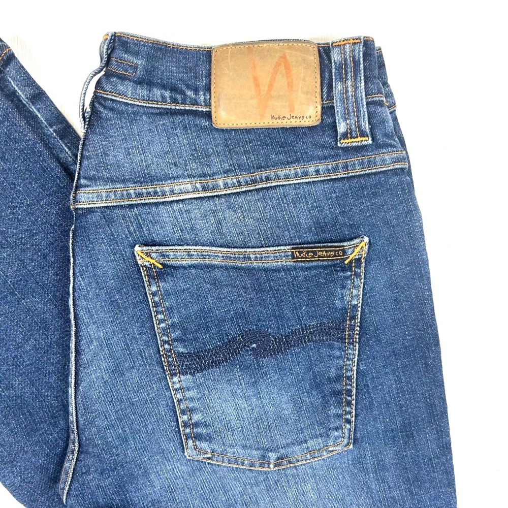 Nudie Jeans Co Grim Tim Foggy Dust Slim Straight Jeans 31x33 NJ4217 Mens Blue